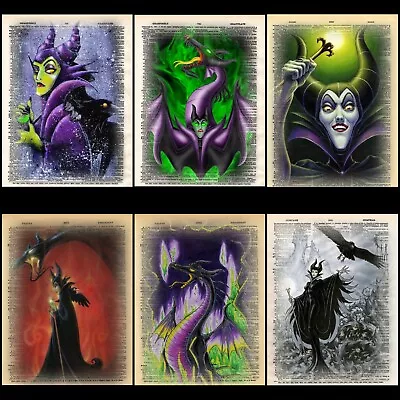 Maleficent Dictionary Book Page Art Print • $15