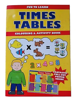 Fun To Learn Times Tables Coloring And Activity Book For Kids Poster Included  • £4.95