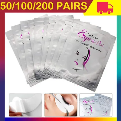 200 Pairs Eyelash Lash Extensions Under Eye Gel Pads Lint Patches Makeup Gifts • £3.99