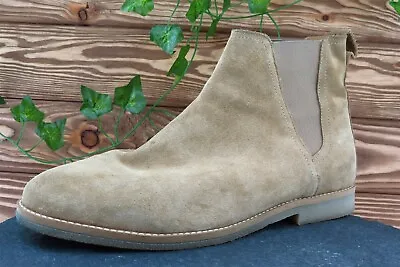 Zara Man Boots Sz 45 M Beige Almond Toe Chelsea Leather Men • $19.50