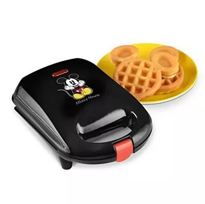 DISNEY Mickey Mouse Mini Waffle Maker Non Stick Electric Black Used In Box • $20