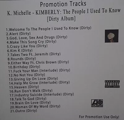 2022 CD R&B & Soul Promo. K. Michelle - KIMBERLY The People I Used To Know DIRTY • $10