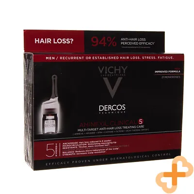 £58.95 • Buy Vichy Dercos Aminexil Clinical 5 Anti Hair Loss 21x6ml Men Treatment Stimulating