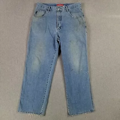 VINTAGE Union Bay 36x32 Carpenter Jeans Baggy 90s Faded Worn Stained Wide Leg • $48.79