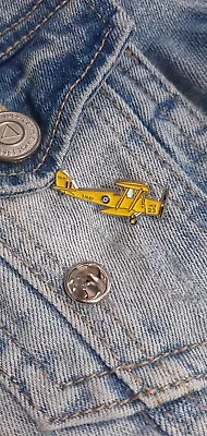 TIGER MOTH Lapel Pin Badge Bi-Plane Pilot Enamel & Metal RAF Military. Ref 53 • £5.75