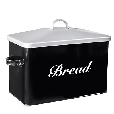 Vintage Metal Bread Box Farmhouse Decor Style Pantry Organization And Storage... • $53.91