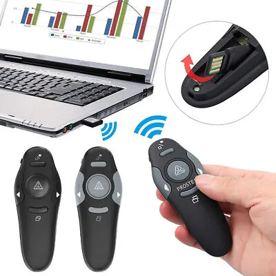 'Wireless USB Presenter PowerPoint Laser Pointer Clicker Pen PPT Remote Control • £10.35