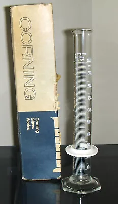 Corning PYREX #3022 Laboratory Glassware Graduated 100ML Cylinder W/Box • $25