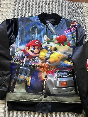 NWT Mario Kart Nintendo DeKryptic Satin Black Jacket Men's Sz S-3XL • $119.97