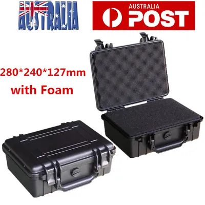 $42.69 • Buy Waterproof Hard Plastic Carry Case Tool Storage Box Portable Organizer W/ Foam