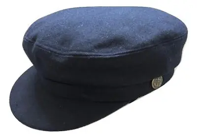 Melton Mariner Cap - Wool Navy Breton Barge Fishermens Sailors Boating Fiddler  • £28.95