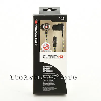 Monster Ghostbusters Headphones Clarity HD In Ear Bud Headset W/Mic Remote Black • $12.99