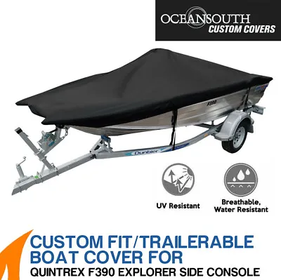 $245.99 • Buy Oceansouth Custom Fit Boat Cover For Quintrex F390 Explorer Side Console 