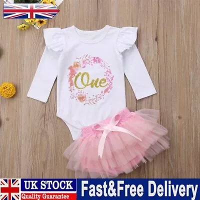 1st Birthday Outfit Baby Girls Frilly Tutu Dress Skirt Cake Smash PhotoshootGC • £11.89