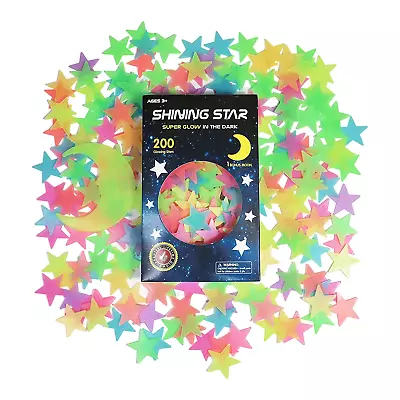 Glow In The Dark Stars Stickers For Ceiling Adhesive 200Pcs 3D Glowing Stars An • $17.45