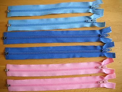 YKK Open Ended Zip - Blue And Pink -  Variations 9.5  - 10.5  - 16.5  - 20   • £1.87