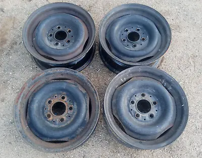 Set 4 Mercedes Steel 5.5  Wide Hubcap Rims Wheels W108 W123 W115 R107 • $274.99