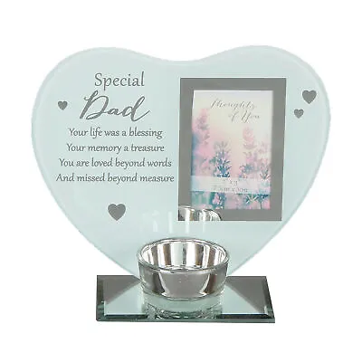 £11.99 • Buy Glass Remembrance / Memorial Tea Light Candle Holder - Choose Design
