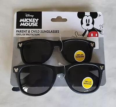 Disney's Mickey Mouse Parent & Child Black Sunglasses Set 100% UV See Scratches • $6.50