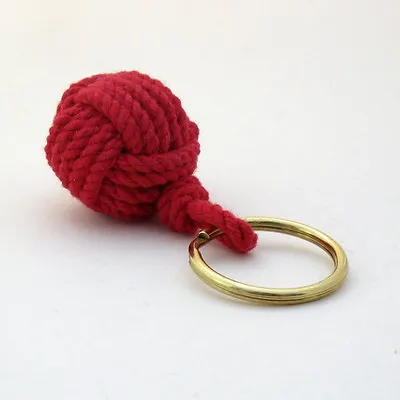 Mystic Knotwork: Red Nautical Monkey Fist Key Chain • $11.49