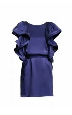 NEW Lanvin H&M Purple 100% Silk Ladies Dress & Bag Cover Hanger EUR 36 US 6 UK 8 • $112