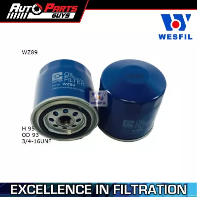 Wesfil Oil Filter Z89A • $20.99