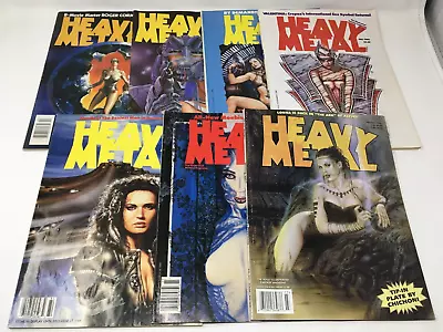 Heavy Metal Magazine Lot Of 7 - 1984 1988 1989 1990 2002 Adult Fantasy • $35