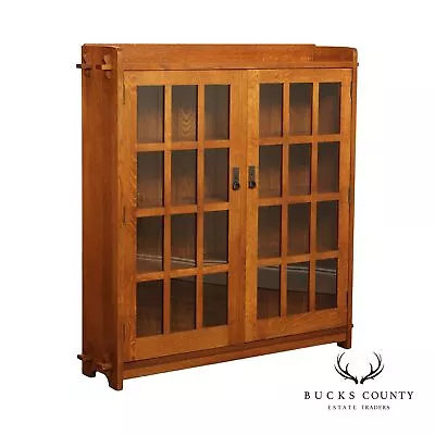 Stickley Mission Collection Oak Two Door Bookcase • $3795