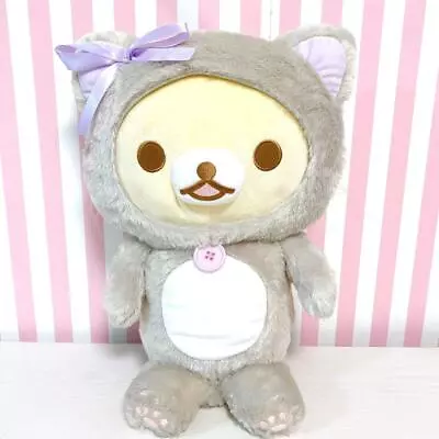 Korilakkuma Plush Backpack Rucksack Soft Stuffed Toy Ribbon Costume Fluffy Bear • $55