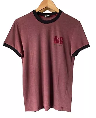 Vintage DOLCE & GABBANA 1990’s Faded Burgundy Ringer T-shirt Sz M • $38