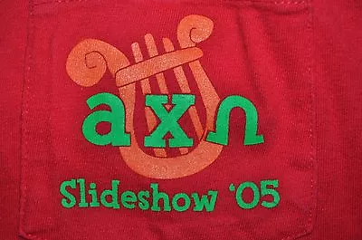 $10 • Buy T-shirt Small Alpha Chi Omega Sorority Slide Shoe 2005 18 Inches Pit To Pit