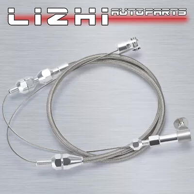 Stainless Steel 24  Throttle Cable SS Housing Aluminum Pedal SBC Hot Rod 302 350 • $19