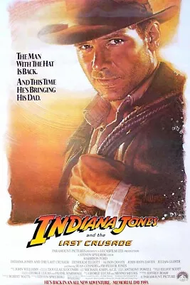 Indiana Jones And The Last Crusade (1989) Movie Poster 20x12  Art Silk Print • $14.12