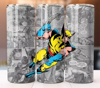 Wolverine X MEN Tumbler 20oz Skinny Cup Mug Lid W/ Straw • $19.95