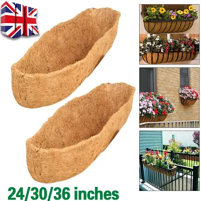 Hanging Basket Trough Coco Liner Planting Flower Wall Planter For Window Box UK • £8.59