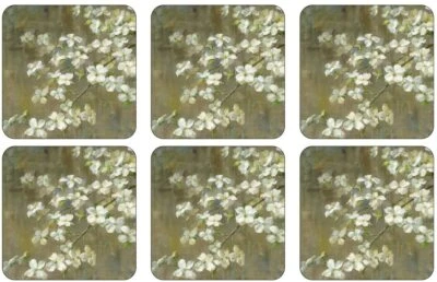 $14.99 • Buy Pimpernel Dogwood In Spring Collection Cork-Backed Coasters - Set Of 6