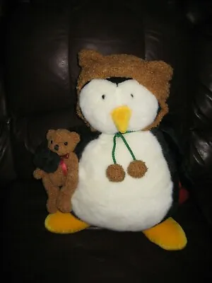 Rare 18  Hugsy Penguin Mummford With Bear And Blanket And Hat Plush • $22.99