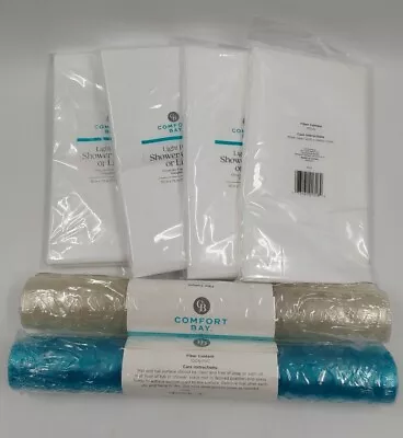 Comfort Bay 70 X 72  PEVA Shower Curtain Liner & 26.3 X13.7  Tub Mat Set Lot 6  • $21.99