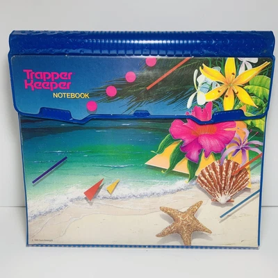 $23.99 • Buy Vintage Trapper Keeper 1989 Beach Seashells Floral Mead Binder