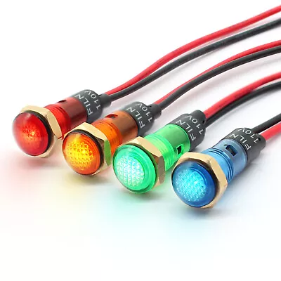 10Pcs 8mm Plastic LED Indicator Light 110V  Indicator Signal Lamp Signal Light • $12.99