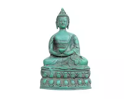 Lord Meditating Buddha Brass Statue For Gardens Showpiece Temples 5.5X12X8 In • $149.99