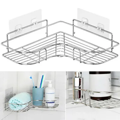 Stainless Steel Shower Caddy Corner Storage Shelf Holder Rack Organiser Bathroom • $17.62
