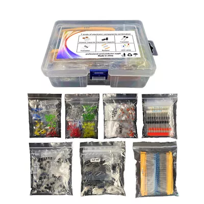 1390pcs Electronic Components LED Diode Transistors Capacitor Resistance Kit • $27.29