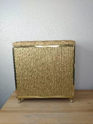 Vintage Mid-century Detecto Gold Padded Metallic Bench Top Laundry Hamper MCM • $110