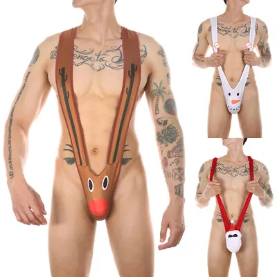 UK Men Christmas Santa Mankini Thong Underwear Novelty Briefs Underpants Costume • £1.90