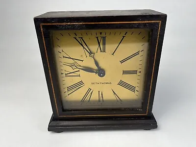 Antique Vernon SETH THOMAS 1920's 8 Day Gothic Mahogany Mantel Shelf Clock USA • $149