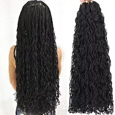 240 Strands Micro Box Braids Crochet Hair 18 Inch Curly 18 Inch(Packs Of 8) 1B# • $39.35