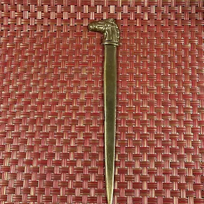 Vintage Solid Brass Letter Opener Horse Head 8” Equestrian Office Decor • $16.95