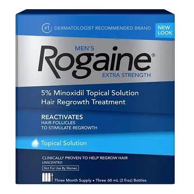 Rogaine Men's Extra Strength Hair Regrowth Treatment Revitalizes 3 Month Supply • $39.95