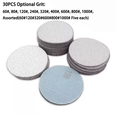 30PCS 3 Inch Hook & Loop White Sanding Disc For Mirror Surface Polishing • $21.12